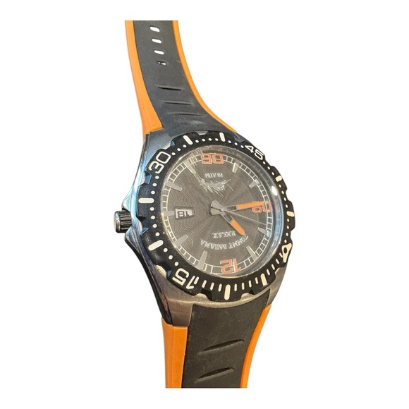 Tommy Bahama sporty watch with rubber band in black/orange. JB5 - Picture 4 of 9